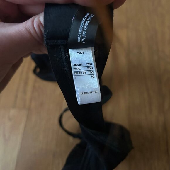 Cosabella Soire Confidence Side Support Black Sheer Bra Women’s Size 32C - Picture 6 of 6